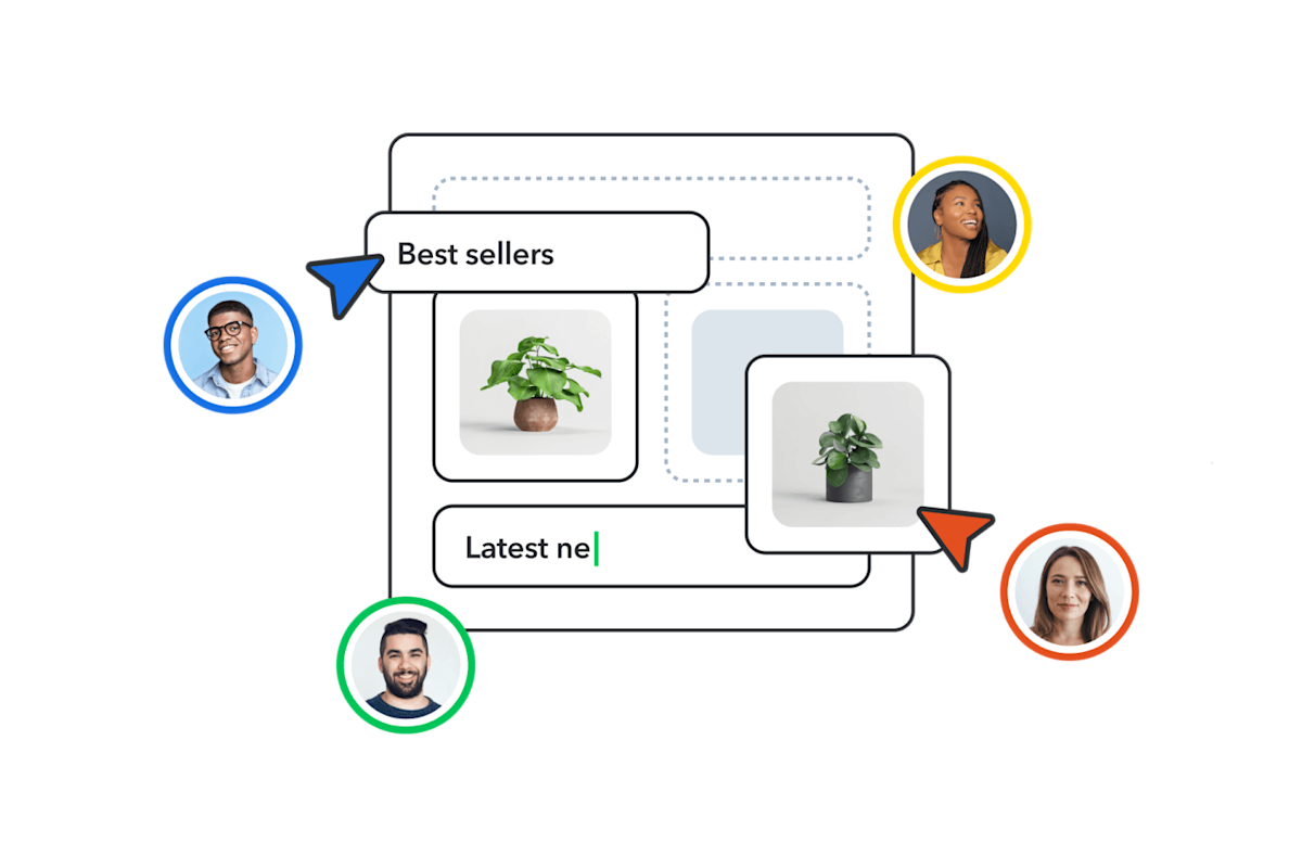 Swatch of Contentful Studio interface showing teams collaborating in real-time.